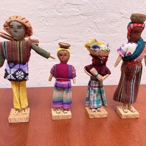 4 Traditional Decorative Dolls from Peru